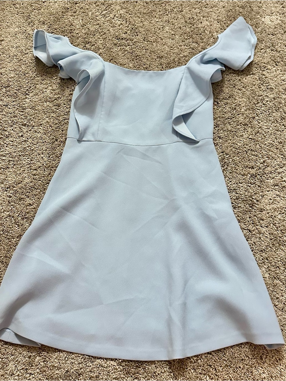 BCBGeneration Powder Blue Ruffle Strap Mini Dress - Picture 10 of 10